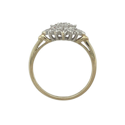 9ct Gold & Diamond Set Fancy Cluster Ring