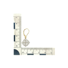 Load image into Gallery viewer, 9ct Gold &amp; Diamond Set Flower Style Drop Earrings
