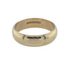 Load image into Gallery viewer, Bring bold elegance and timeless tradition to your collection with this pre-owned 9ct yellow gold wedding band ring, offering classic design and a substantial feel — perfect for marking life’s most meaningful moments.

Design: This wide 6mm band features a smooth, traditional profile with a confident silhouette, ideal for wearing alone or alongside other meaningful pieces.

