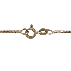 Bring subtle shine and classic style to your collection with this pre-owned 9ct yellow gold curb chain, offering lightweight elegance and timeless versatility — perfect for layering or everyday wear.

Design: This 22" curb chain features fine interlocking links with an approximate 1.5mm width, creating a sleek and delicate silhouette that sits comfortably along the neckline.
