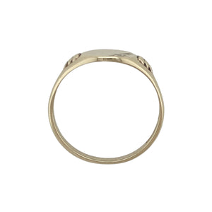 9ct Gold Patterned Oval Signet Ring