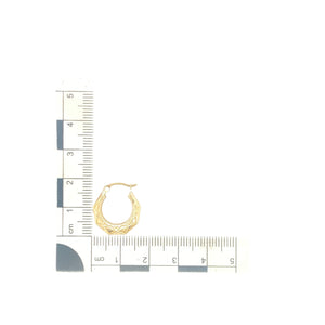 9ct Gold Patterned Creole Earrings