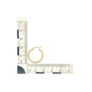 9ct Gold Sparkle Textured Hoop Creole Earrings