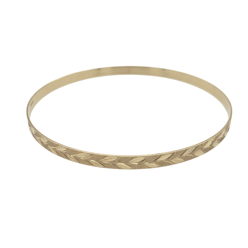 9ct Solid Gold Patterned Bangle