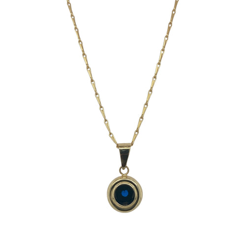 14ct Gold & Blue Stone 18