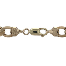Load image into Gallery viewer, Bring bold sophistication and timeless strength to your collection with this pre-owned 9ct yellow gold 20&quot; curb chain—a classic heavyweight piece with striking presence and enduring style.

Design: The chain features traditional flat curb links measuring 8mm in width, offering a clean, polished profile with a bold, masculine edge.
Material: Made from 9-carat yellow gold, the high-shine finish enhances the smooth link surfaces and delivers a rich, luxurious glow.

