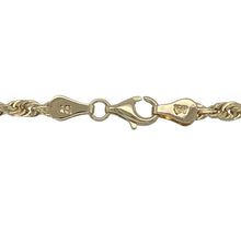 Load image into Gallery viewer, Bring rich texture and timeless style to your collection with this pre-owned 9ct yellow solid gold 22&quot; rope chain—a bold and versatile piece with classic appeal and lasting quality.

Design: The chain features a traditional rope link design with a 3mm width, offering a twisted, dimensional look that reflects light beautifully from every angle.
Material: Made from solid 9-carat yellow gold, the polished finish enhances the rope texture and delivers a warm, luxurious glow.

