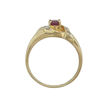 Load image into Gallery viewer, 18ct Gold Diamond &amp; Ruby Set Wrap Around Swirl Ring

