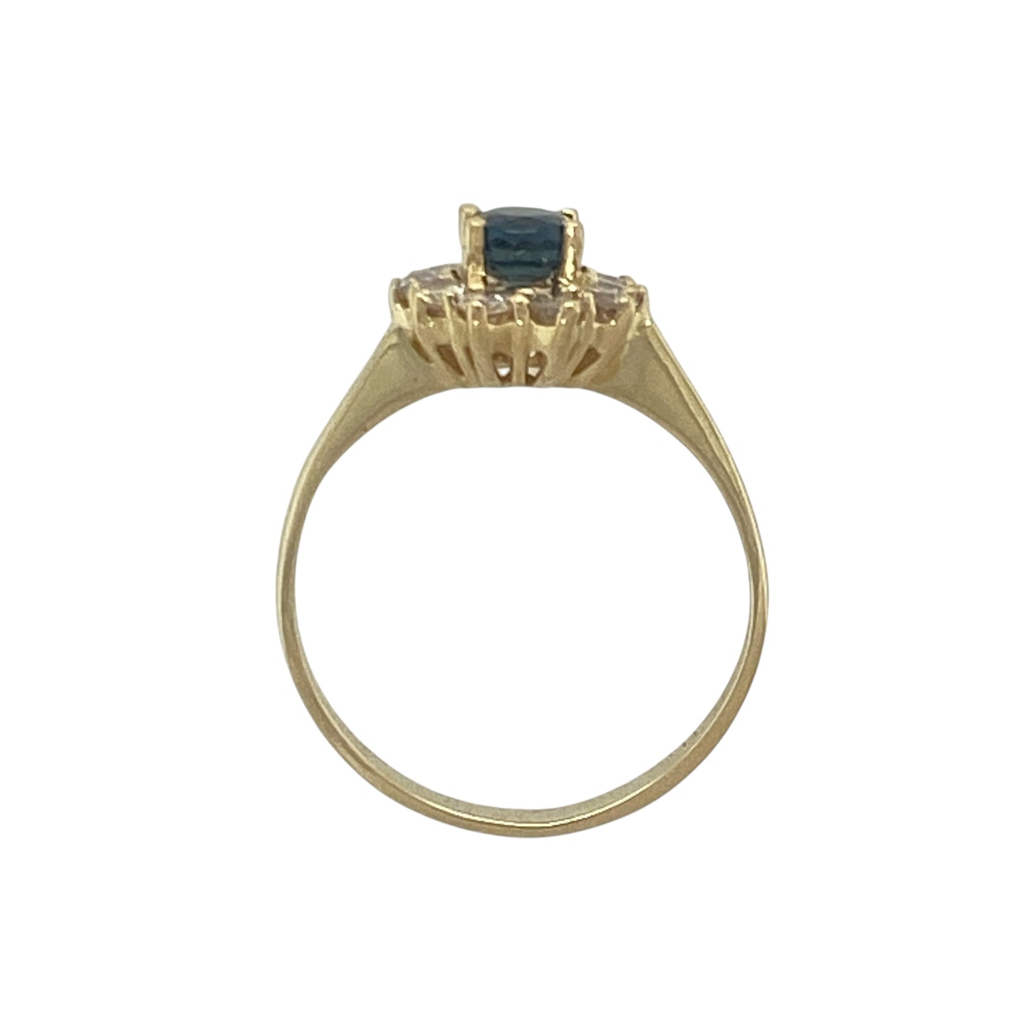 18ct Gold Diamond & Sapphire Set Cluster Ring