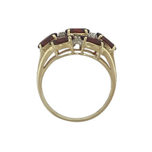 Load image into Gallery viewer, 9ct Gold Diamond &amp; Garnet Set Cluster Ring
