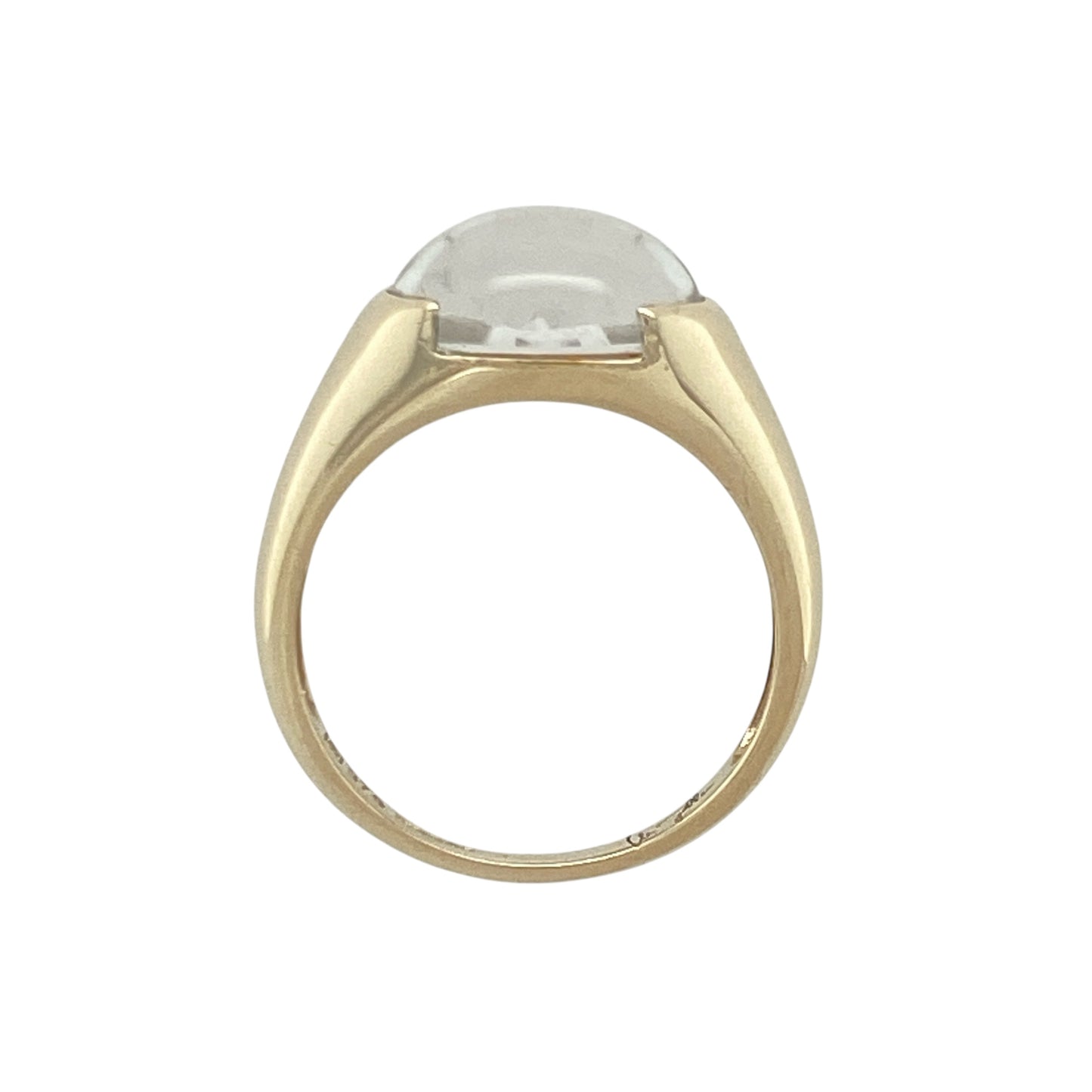 9ct Gold & Oval Stone Ankh Ring