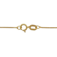 Load image into Gallery viewer, Bring delicate shine and classic simplicity to your jewellery collection with this pre-owned 9ct yellow gold 14&quot; box chain—perfect for lightweight pendants or as a fine chain for a child.

Design: A 14&quot; box chain with 0.5mm wide links offers a sleek, subtle look ideal for smaller pendants or delicate wear.
Material: Made from 9-carat yellow gold, the polished finish provides a soft, warm glow with timeless appeal.

