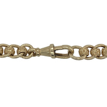 Load image into Gallery viewer, Make a powerful impression with this pre-owned 9ct yellow gold patterned rollerball chain—bold, weighty, and full of character.

Design: This 22-inch rollerball chain features 7mm wide rounded links with detailed patterning, offering a unique textured finish that stands out from every angle.
Material: Made from 9-carat yellow gold, the rich tone and polished surface provide a luxurious feel with a statement-making edge.

