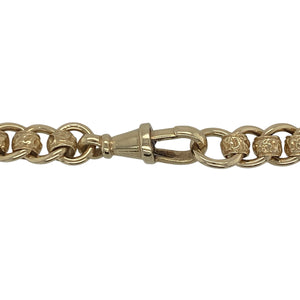 Make a powerful impression with this pre-owned 9ct yellow gold patterned rollerball chain—bold, weighty, and full of character.

Design: This 22-inch rollerball chain features 7mm wide rounded links with detailed patterning, offering a unique textured finish that stands out from every angle.
Material: Made from 9-carat yellow gold, the rich tone and polished surface provide a luxurious feel with a statement-making edge.
