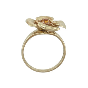 9ct Gold & Citrine Set Clogau Flower Ring