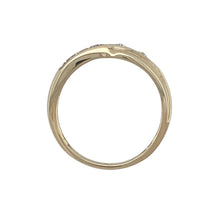 Load image into Gallery viewer, 9ct Gold Diamond &amp; Sapphire Set Crossover Band Ring
