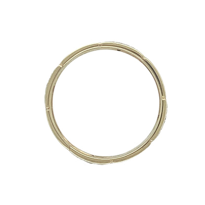 9ct Gold & Diamond Set Patterned Band Ring