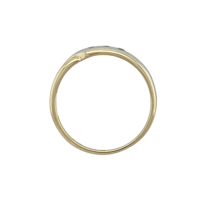 18ct Gold & Diamond Set Crossover Band Ring