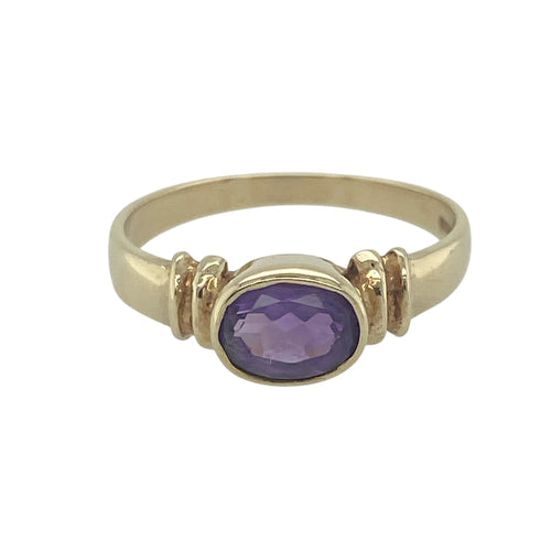 9ct Gold & Amethyst Set Ring