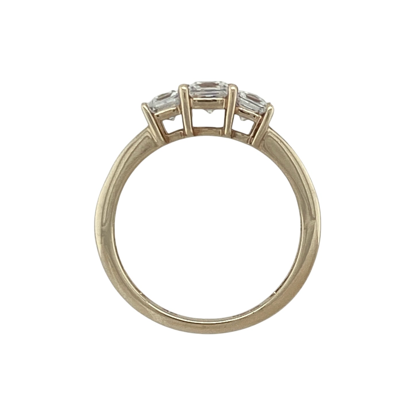 9ct Gold & Cubic Zirconia Set Trilogy Ring