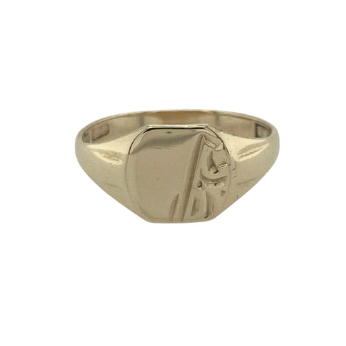 9ct Gold Patterned Signet Ring