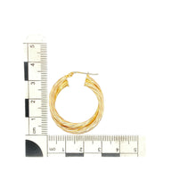 Load image into Gallery viewer, 9ct Gold Double Hoop Twist Creole Earrings
