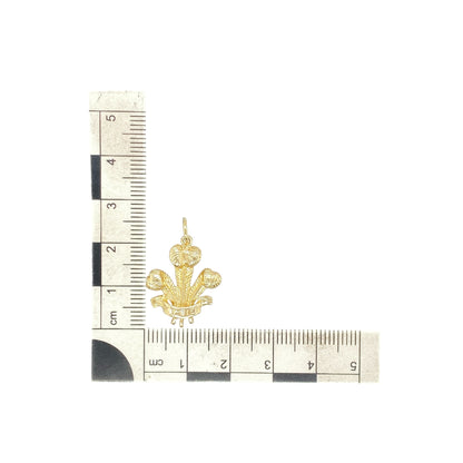 9ct Gold Welsh Three Feathers Pendant