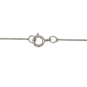 9ct White Gold & Diamond Set Cut Out Patterned Tag 18" Necklace