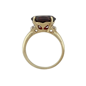 9ct Gold Garnet & Cubic Zirconia Set Ring