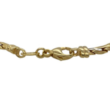 Load image into Gallery viewer, Elegant and intricately designed, this pre-owned 9ct yellow and white gold bracelet features a classic plaited weave—perfect for adding texture and timeless style to your jewellery collection.

Design: The bracelet showcases a 4mm wide plait-style weave with interlaced yellow and white gold links, creating a soft, braided appearance with subtle contrast.
Material: Made from 9-carat yellow and white gold, the polished finish enhances the detailed craftsmanship and two-tone elegance.

