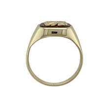 Load image into Gallery viewer, 9ct Gold &amp; Red Stone Backed Welsh Dragon Signet Ring
