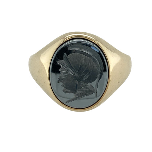9ct Gold & Hematite Centurion Oval Signet Ring