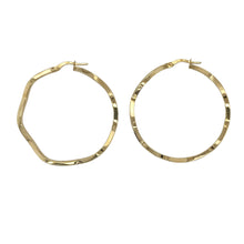 Load image into Gallery viewer, 9ct Gold Wave Hoop Creole Earrings
