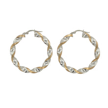 Load image into Gallery viewer, 9ct Gold Twisted Hoop Creole Earrings
