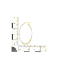Load image into Gallery viewer, 9ct Gold Oval Patterned Double Twist Creole Earrings
