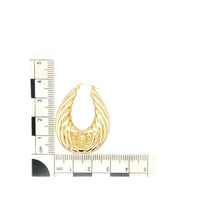 Load image into Gallery viewer, 9ct Gold Large Oval Patterned Creole Earrings
