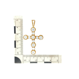 9ct Gold & Cubic Zirconia Set Cross Pendant