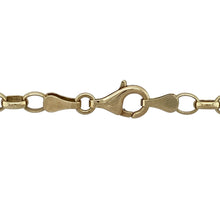 Load image into Gallery viewer, Refined and durable, this pre-owned 9ct yellow gold belcher chain offers a perfect balance of strength and elegance—ideal for everyday wear or pairing with a favourite pendant.

Design: The chain features a 22&quot; length with classic round belcher links, each 4mm wide, creating a smooth and uniform design with a timeless appeal.
Material: Made from 9-carat yellow gold, the polished finish enhances the warm tone and classic link style.

