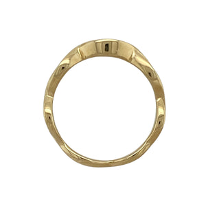 18ct Gold & Diamond Set Clogau Twisted Weave Band Ring