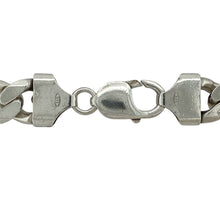 Load image into Gallery viewer, Bring heavyweight style and bold presence to your jewellery collection with this pre-owned 925 silver curb chain necklace, featuring wide links and a substantial weight—perfect for standout solo wear or layered impact.

Design: This 22-inch chain showcases a classic curb link style with an 11mm width, offering a strong, flat profile that sits comfortably and prominently on the neck.

