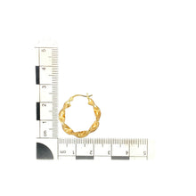Load image into Gallery viewer, 9ct Gold Brushed Effect Ribbon Hoop Creole Earrings
