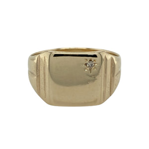 9ct Gold & Diamond Set Signet Ring
