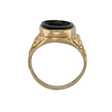 Load image into Gallery viewer, 9ct Gold &amp; Onyx Centurion Set Oval Signet Ring
