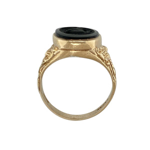 9ct Gold & Onyx Centurion Set Oval Signet Ring