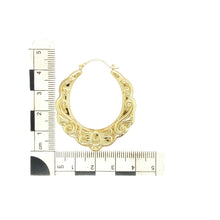 Load image into Gallery viewer, 9ct Gold Large Fancy Oval Creole Earrings
