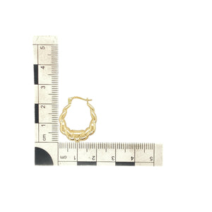 9ct Gold Bubble Style Oval Creole Earrings