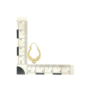 9ct Gold Heart Oval Creole Earrings