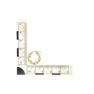 9ct Gold Patterned Small Hoop Creole Earrings