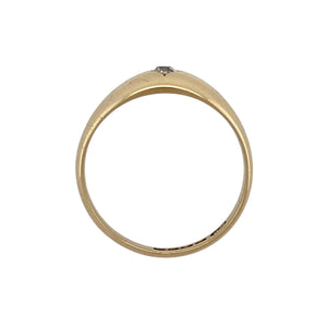 18ct Gold & Diamond Set Solitaire Band Ring