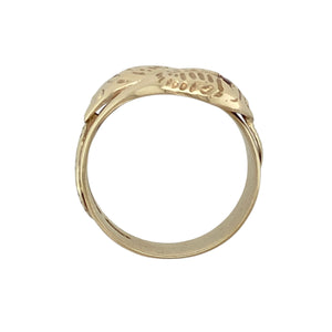9ct Gold & Garnet Set Double Head Snake Ring